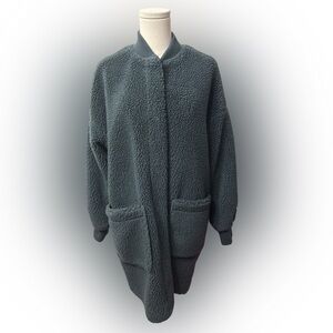 Eddie Bauer Cozy Plush Longline Teddy Coat - Dark Teal